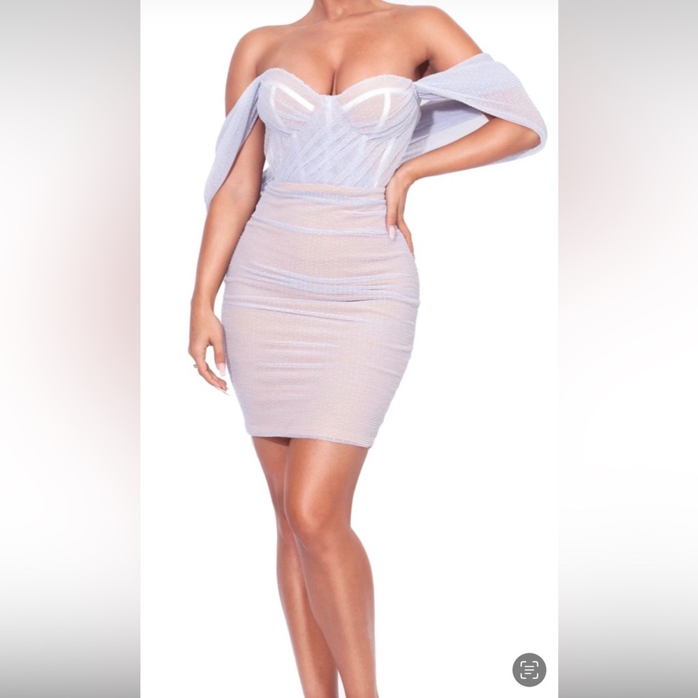 Elegant Grey Draped Dress